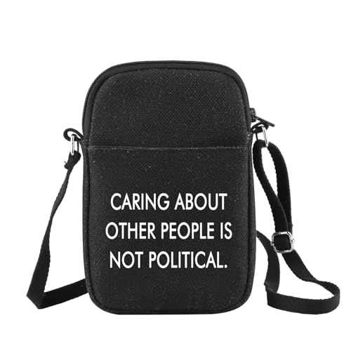 CHOORO Activist Social Justice Gift Caring About Other People Is Not Political Crossbody Bag Liberalismus Geschenke Politisches Geschenk, Caring About B von CHOORO