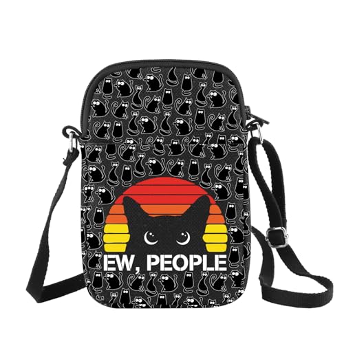 CHOORO Funny Cat Ew People Introvert Crossbody Bag Anti Social Cat Gift, Ew, People B von CHOORO