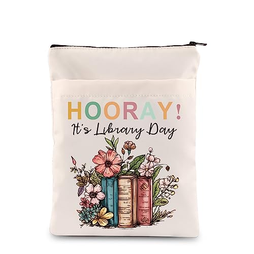 CHOORO Hooray It's Library Day Buchhülle Bibliothek Lehrer Geschenk Schule Bibliothekar Geschenk Back to School Geschenk (Bibliothekstag B) von CHOORO