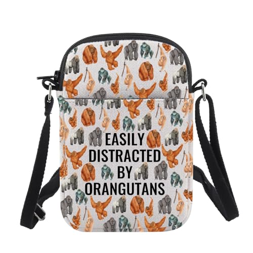 CHOORO Orang-Utan-Geschenk, Orang-Utans-Umhängetasche, leicht abgelenkt von Orang-Utans Crossbody-Tasche, Orang-Utans B von CHOORO