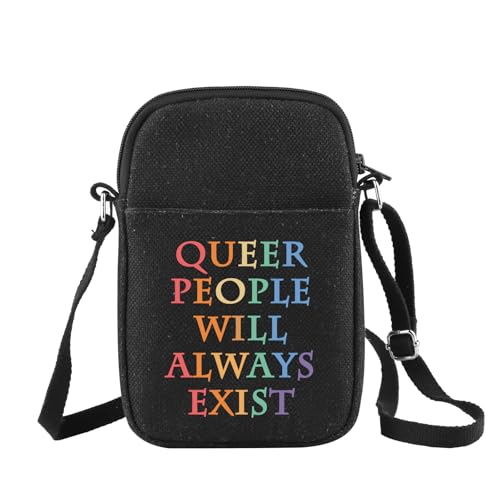 CHOORO Queer People Will Always Exist Crossbody-Tasche Queer Pride Queer Activist Gay Ally Gift LGBTQ Schultertasche, Queer People B von CHOORO