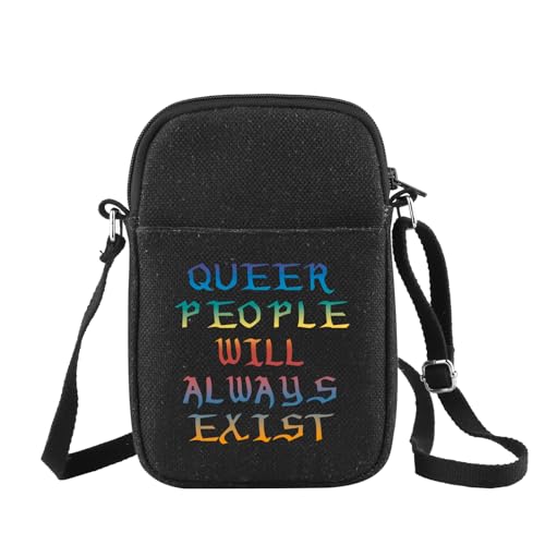 CHOORO Queer People Will Always Exist Crossbody-Tasche Queer Pride Queer Activist Gay Ally Gift LGBTQ Schultertasche, Queer People B von CHOORO