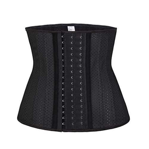 CHOUBAGUAI 30 cm Höhe atmungsaktiver Latex Taillentrainer 25 Stahlstäbchen Korsett Taillenmieder Slim Modelliergurt Frauen Body Shaper-Schwarz, 5XL (Taille 95-102 cm) von CHOUBAGUAI