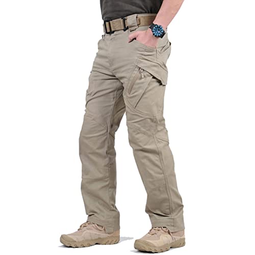 CHOUBAGUAI Übergröße 5XL Militär Taktische Hose Wasserdichte Cargohose Herren Atmungsaktive Armee Kampfhose Arbeit Jogger Dropshipping-5XL,ix9 Khaki von CHOUBAGUAI