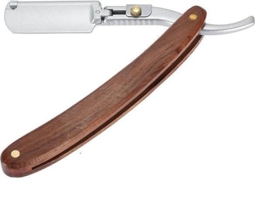 Chpn -scheermes - faltbarer Rasierer - Klapprasurknie - Barbiersmes - Holz Look - Griff Hairdressermesser - Geschenk von CHPN