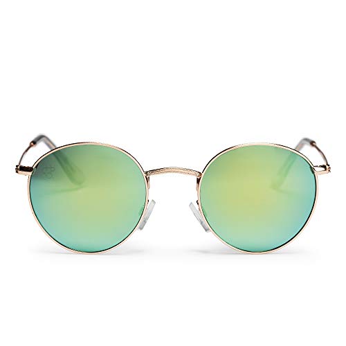 CHPO Unisex-Erwachsene Liam Sonnenbrille, Gold (Gold/Turquoise), 48 von CHPO