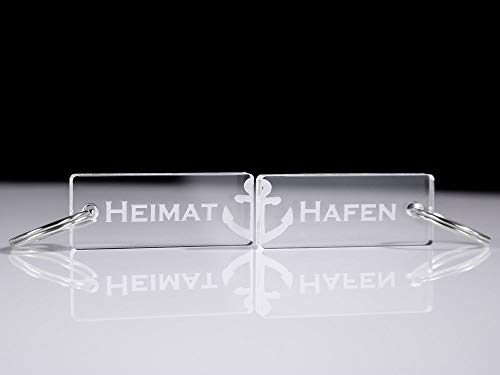 CHRISCK design 2 Schlüsselanhänger Paar mit Wunsch-Gravur Namen Spruch und Anker aus massivem Acrylglas Valentinstaggeschenke mit Liebe schöne Geschenk-idee zum Valentinstag von CHRISCK design
