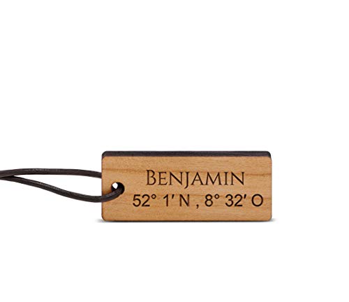 CHRISCK design Schlüsselanhänger aus Vollholz mit Gravur Wunschgravur perfektes Geburtstaggeschenk| kleines Geschenk für Mama, Papa, Paare Freunde und Geschwister von CHRISCK design