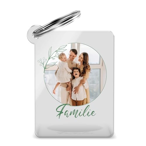 CHRISCK design Schlüsselanhänger mit Bild für Familie Freunde o. Partner - Muttertagsgeschenk Vatertagsgeschenk - Muttertag Geschenk Mama - hochwertiger Foto Anhänger für Auto o. als Glücksbringer von CHRISCK design