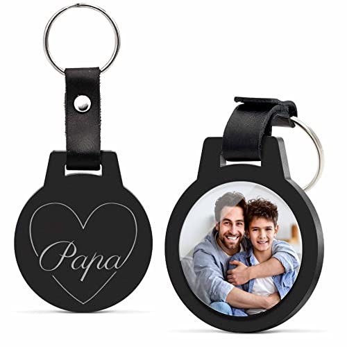 CHRISCK design Schlüsselanhänger personalisiert mit Foto und mit Gravur - kratzfest! Geschenke Papa o. Geschenkidee für den Partner - Fotogeschenk Anhänger für Männer Freund Geburtstag von CHRISCK design