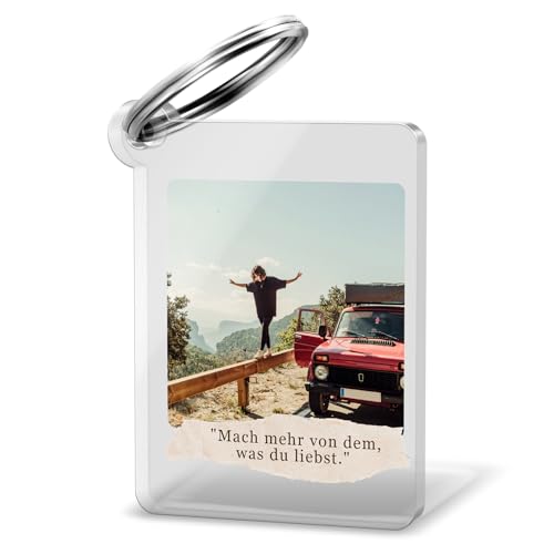 Personalisierter Acrylglas Schlüsselanhänger mit eigenem Foto - Einzigartiges Geschenk für Mama, Papa, Partner oder Freunde - Geschenkidee Geburtstag Muttertag - Drive safe Anhänger gestalten von CHRISCK design