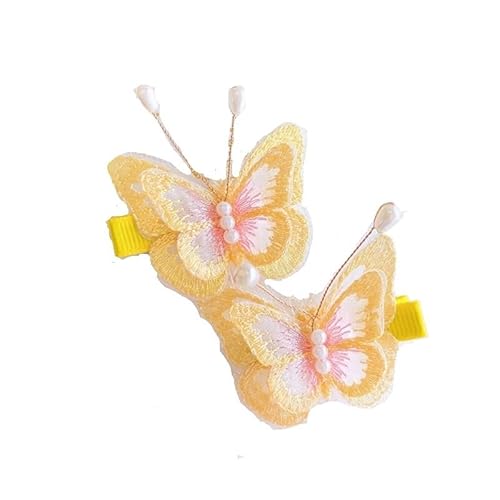 2 teile/satz Baby Mädchen Nette Bowknot Haar Clips Handgemachte Bögen Haarnadel Barrettes Kinder Seitlichem Pony Clip kinder Haar Zubehör (Color : Yellow, Size : One size) von CHRISK