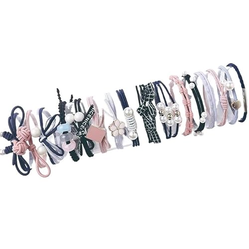 8/9/12/16/25PCS Frische Süße sternenhimmel Serie Maiden Elastische Haar Bands Band Blumen Pentagramm Kaninchen ohren Haar Clips (Color : A8-16PCS) von CHRISK