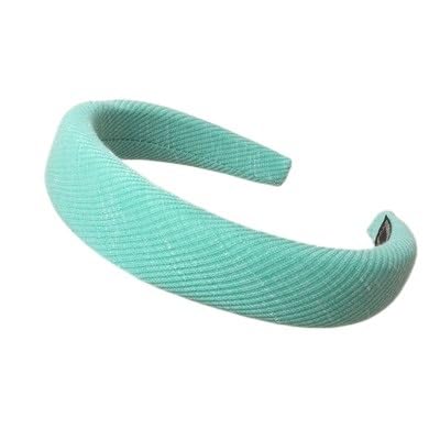 Breite Bänder Hoop for Frauen Vintage weiche elastische Stirnbänder Mädchen verdicken rutschfeste Haarband Mode Haar-Accessoires (Color : Green, Size : One size) von CHRISK