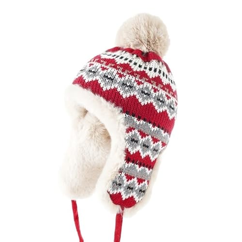 CHRISK Herbst Winter Sherpa Peru Hut Ohrenschutz Warm Stricken Plüsch Ball Schnee Ski Cap Jagd Sturmhaube Winddicht Integriert, e, One size CHRISK Herbst Winter Sherpa Peru Hut Ohrenschutz Warm Stricken Plüsch Ball Schnee Ski Cap Jagd Sturmhaube Winddicht Integriert, e, One size von CHRISK