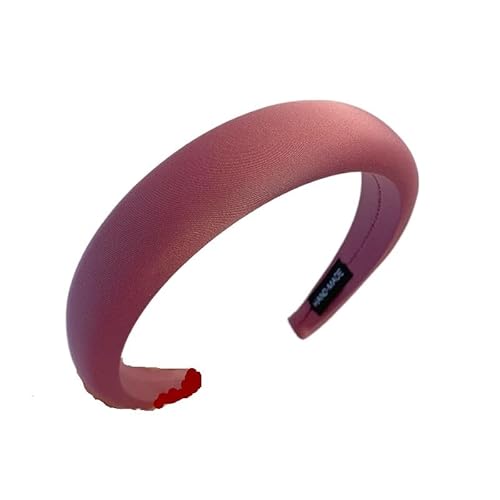 Einfarbige Stoff-Schwamm-Stirnbänder, Haarschmuck for Frauen, trendig, lässig, niedlich, Haarband, Haarband for Mädchen (Color : Dark pink, Size : Medium) von CHRISK