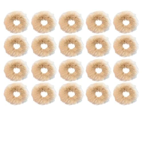 Flauschiges warmes Winter-elastisches Haarband Scrunchies Dickdarm-Haarring Frauen Mädchen Plüsch-Haarseil Hairwear-Haarband (Color : Light coffee-20PCS) von CHRISK