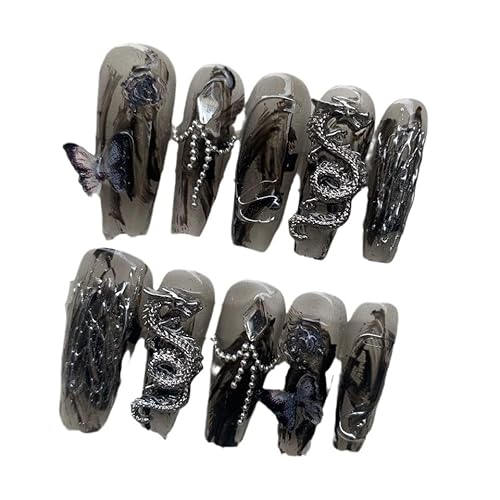 Handgefertigter Nagel im chinesischen Stil mit Drachen-Nachkommen: künstliche Nägel und Patch-Nagelverbesserung (Größe M: M) von CHRISK