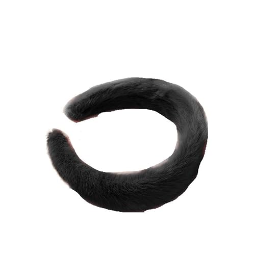 Koreanisches elegantes Haarband for Mädchen, niedlicher Plüsch-Haarschmuck, Winter-Frauen-Stirnbänder, modisches Haarband, Kopfbedeckung, Geschenke (Color : Black, Size : One Size) von CHRISK