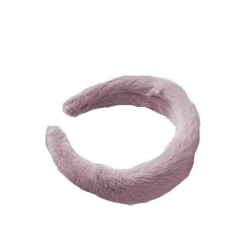 Koreanisches elegantes Haarband for Mädchen, niedlicher Plüsch-Haarschmuck, Winter-Frauen-Stirnbänder, modisches Haarband, Kopfbedeckung, Geschenke (Color : Purple, Size : One Size) von CHRISK