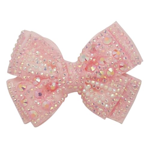 Schlichte Strass-Haarschleifen mit schwarzen Clips Kinder Mädchen Kristall Gelee Schleifen Haarspangen Haarspangen Haarschmuck (Farbe: 1, Größe: Medium) von CHRISK