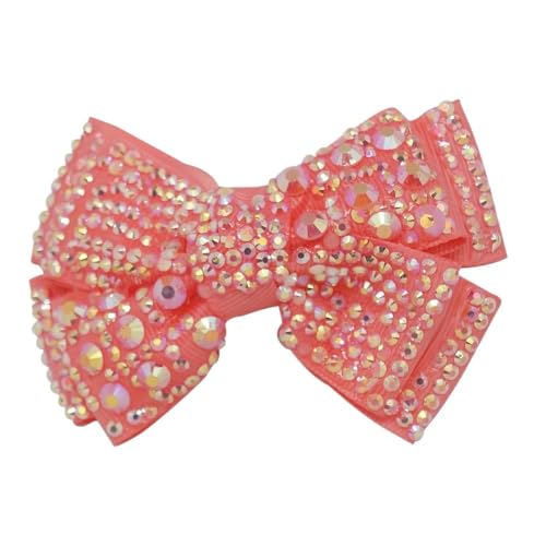 Schlichte Strass-Haarschleifen mit schwarzen Clips Kinder Mädchen Kristall Gelee Schleifen Haarspangen Haarspangen Haarschmuck (Farbe: 3, Größe: Medium) von CHRISK