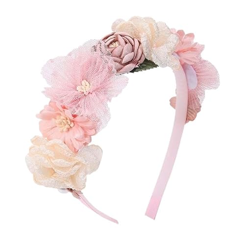 Simulierte Blumen-Haarbänder for Babys, solides Seiden-Kopfband, Braut-Haarband, Blumen-Haarband, Festival-Party-Kopfbedeckung (Color : 13.5x11cm 1pcs 21g05, Size : Medium) von CHRISK