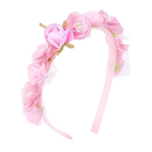 Simulierte Blumen-Haarbänder for Babys, solides Seiden-Kopfband, Braut-Haarband, Blumen-Haarband, Festival-Party-Kopfbedeckung (Color : 13.5x11cm 1pcs 21g08, Size : Medium) von CHRISK