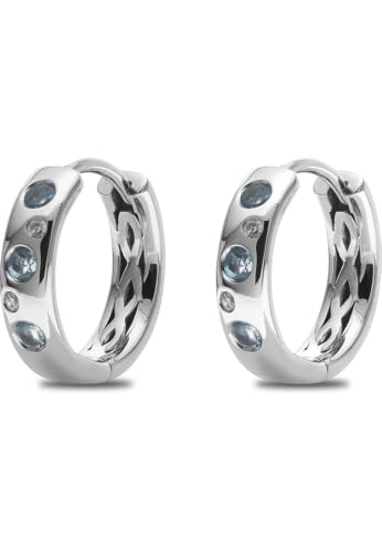 CHRIST Damen-Creolen 585er Weißgold 6 Topas One Size 89218305 von CHRIST