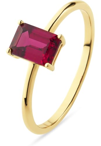 CHRIST Damen-Damenring 585er Gelbgold 1 Rhodolith 50, Gelbgold 32030387 von CHRIST