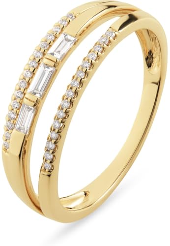 CHRIST Damen-Damenring 585er Gelbgold 2 Diamant 60, Gelbgold 32028196 von CHRIST