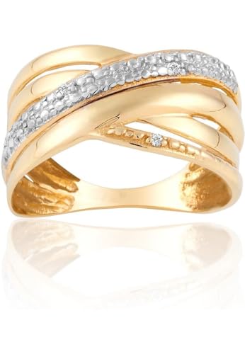 CHRIST Damen-Damenring 585er Gelbgold 4 Diamant 50, Gelbgold 32027793 von CHRIST