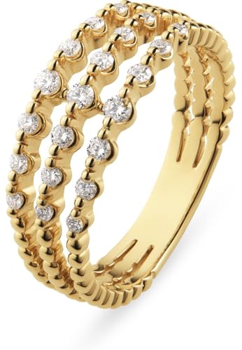 CHRIST Damen-Damenring 585er Gelbgold 6 Diamant 50, Gelbgold 32028192 von CHRIST