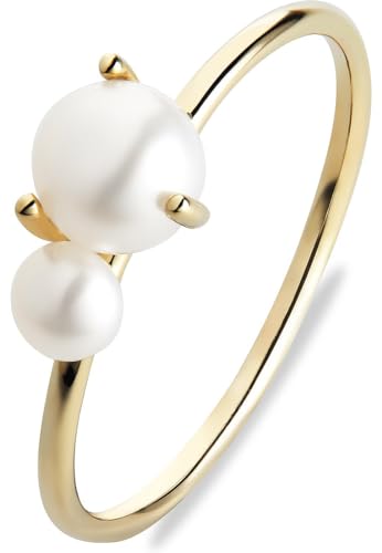 CHRIST Damen-Damenring 585er Gelbgold Süßwasserperle 56 Gelbgold 32027354 von CHRIST
