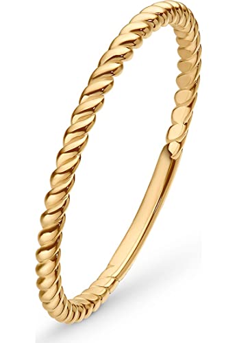 CHRIST Damen-Damenring Ring twisted 52, Gelbgold 32013249 von CHRIST