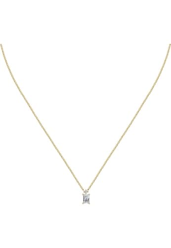 CHRIST Damen-Kette 925er Silber, recycelt Zirkonia One Size, Gelbgold 89076196 von CHRIST