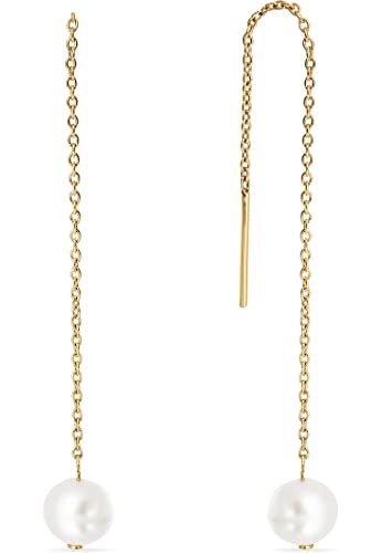 CHRIST Damen-Ohrhänger 375er Gelbgold Süßwasserperle One Size 88562232 von CHRIST