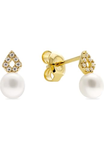 CHRIST Damen-Ohrstecker 375er Gelbgold 2 Süßwasserperle One Size 89206591 von CHRIST