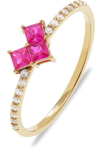 CHRIST Damen-Ring 925er Silber, recycelt Zirkonia 60 Gelbgold 32027220 von CHRIST