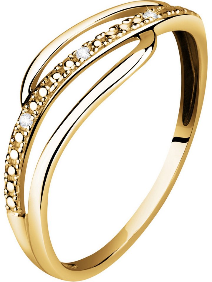 CHRIST Diamantring CHRIST Damen-Damenring 375er Gelbgold 3 Diamant von CHRIST