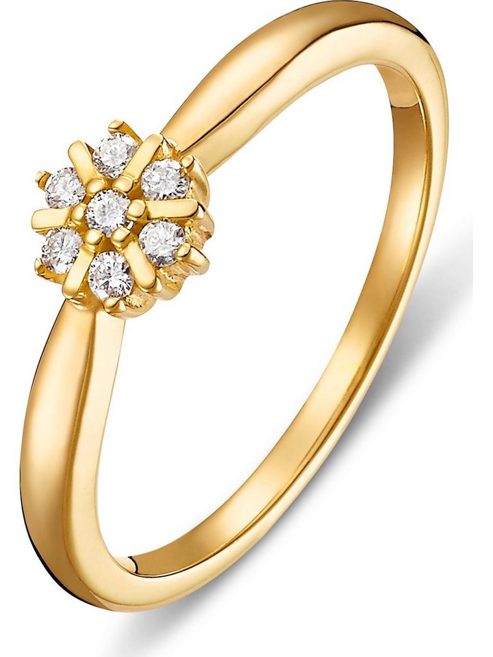 CHRIST Diamantring CHRIST Damen-Damenring 375er Gelbgold 7 Diamant von CHRIST