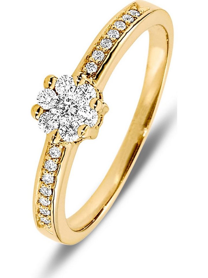 CHRIST Diamantring CHRIST Damen-Damenring 585er Gelbgold 21 Diamant von CHRIST