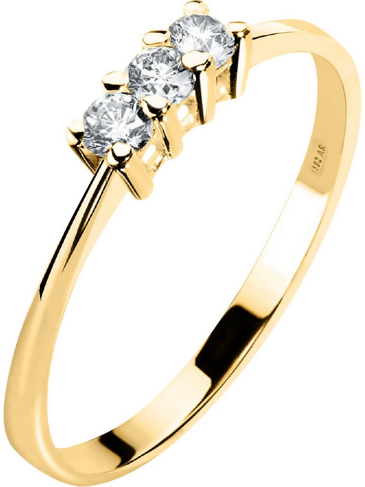 CHRIST Diamantring CHRIST Damen-Damenring 585er Gelbgold 3 Diamant von CHRIST