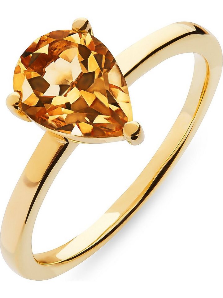 CHRIST Goldring CHRIST Damen-Damenring 375er Gelbgold 1 Rhodolith von CHRIST