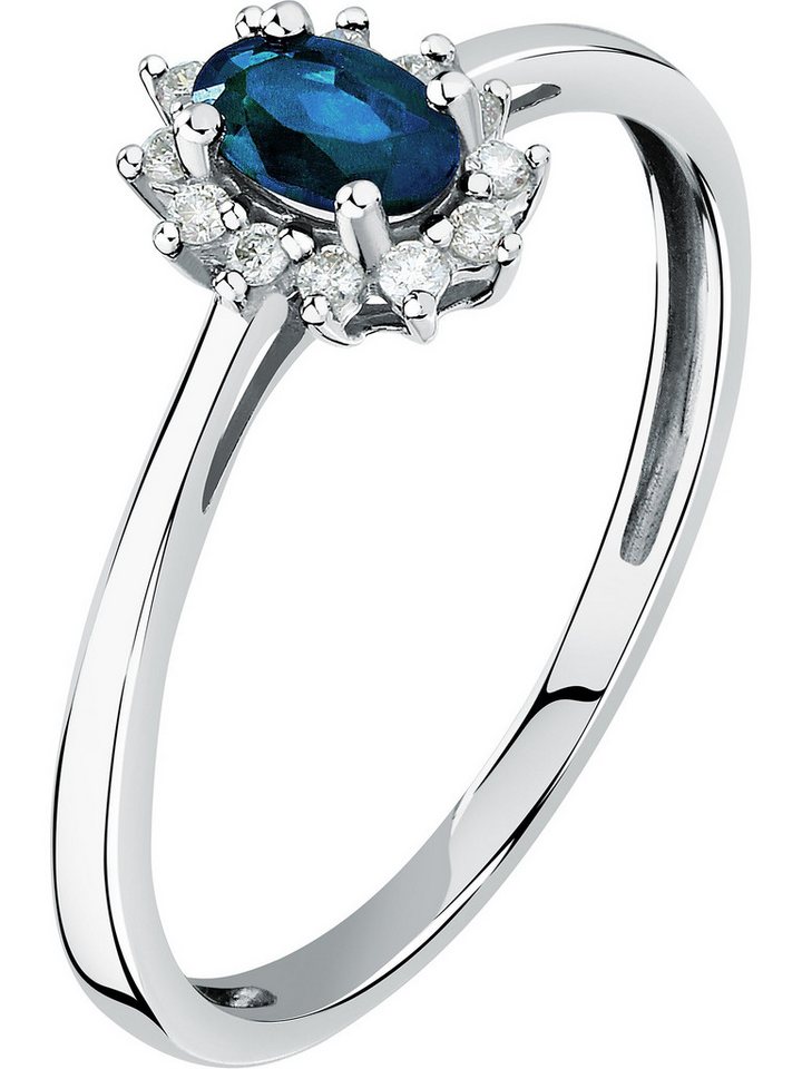 CHRIST Goldring CHRIST Damen-Damenring 375er Weißgold 1 Saphir von CHRIST