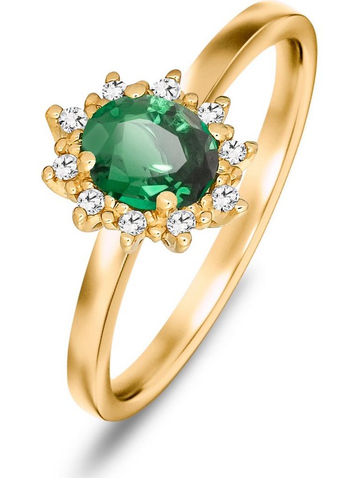 CHRIST Goldring CHRIST Damen-Damenring 585er Gelbgold 1 Smaragd von CHRIST