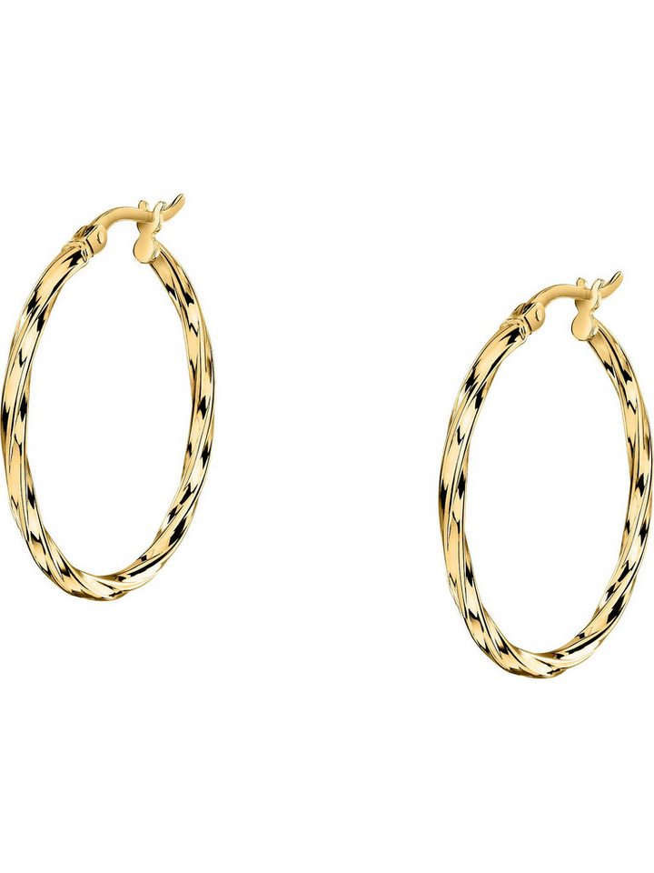 CHRIST Paar Creolen CHRIST Damen-Creolen 585er Gelbgold (Paar), Damenschmuck von CHRIST