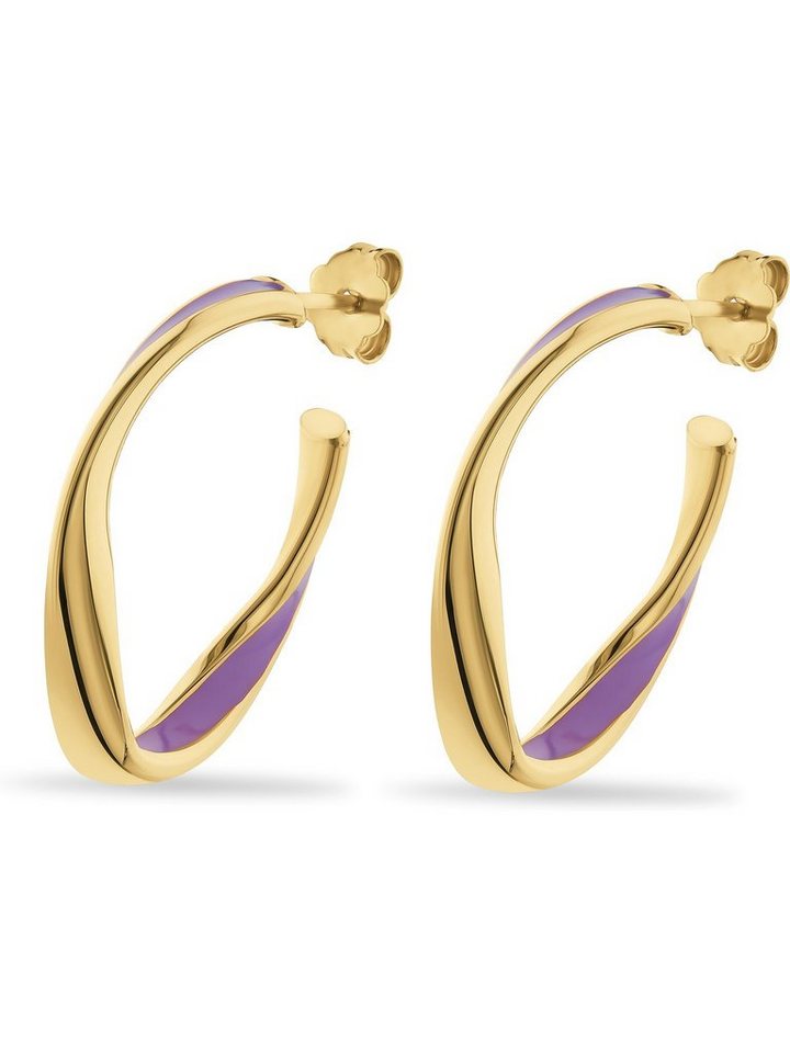 CHRIST Paar Creolen CHRIST Damen-Creolen 925er Silber, Emaille (Paar) von CHRIST