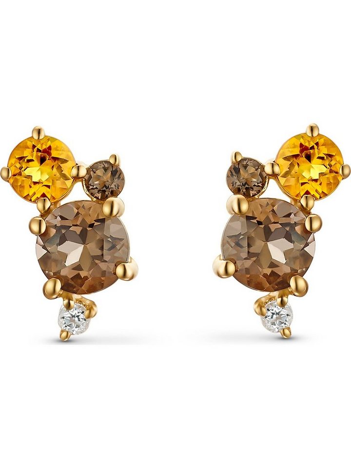CHRIST Paar Ohrhänger CHRIST Damen-Ohrhänger 375er Gelbgold 2 Rauchquarz von CHRIST