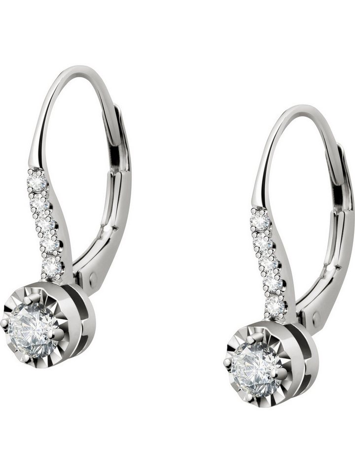 CHRIST Paar Ohrhänger CHRIST Damen-Ohrhänger 585er Weißgold 2 Diamant von CHRIST